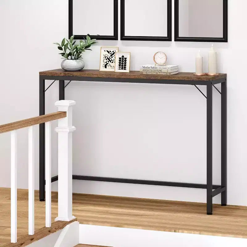 Modern Narrow Entryway Console Table, 39.4 Sofa Table for Living Room, Slim Space-Saving Table for Hallway, Narrow Table Behind Sofa