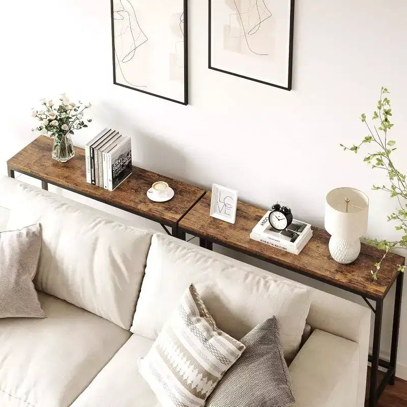 Modern Narrow Entryway Console Table, 39.4 Sofa Table for Living Room, Slim Space-Saving Table for Hallway, Narrow Table Behind Sofa