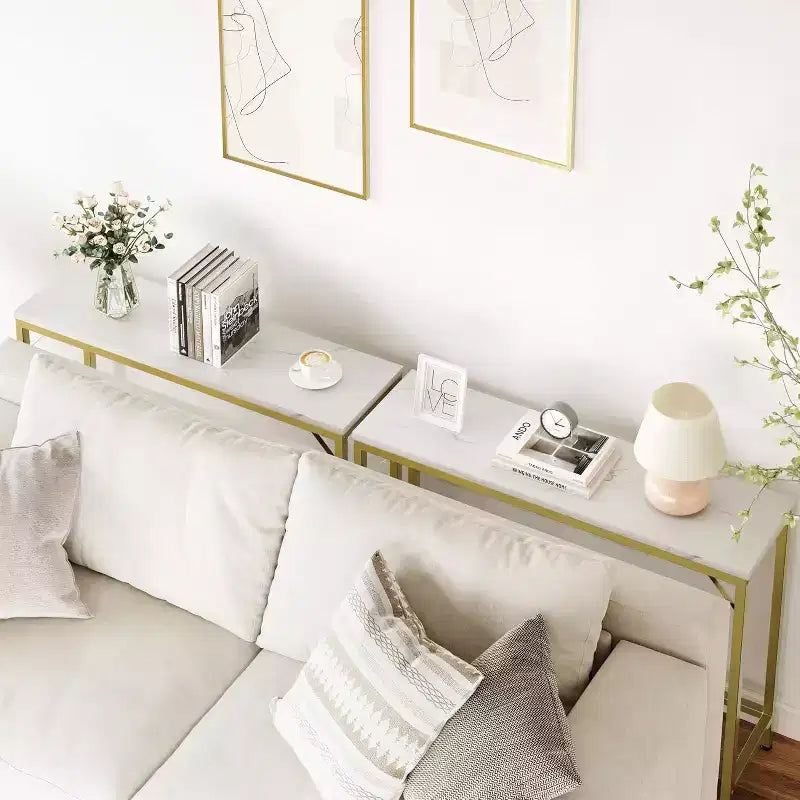 Modern Narrow Entryway Console Table, 39.4 Sofa Table for Living Room, Slim Space-Saving Table for Hallway, Narrow Table Behind Sofa