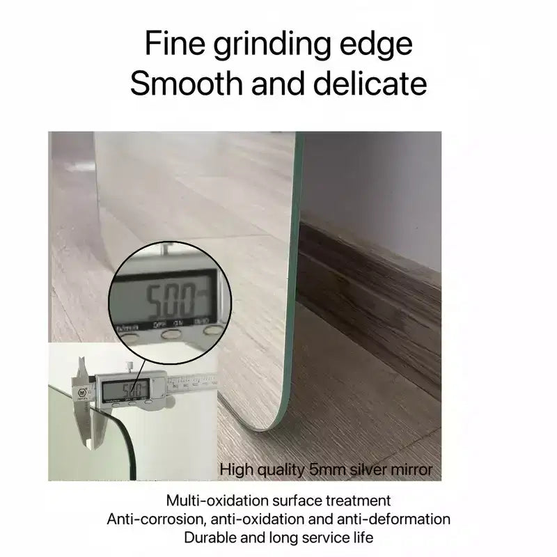 Okak 65*24/60*15/56*15in Espejo de Cuerpo Entero Antiexplosión con Esquina Redonda, Espejo de Pared Moderno de 5mm, Espejo para Guardarropa, Sala de Estar