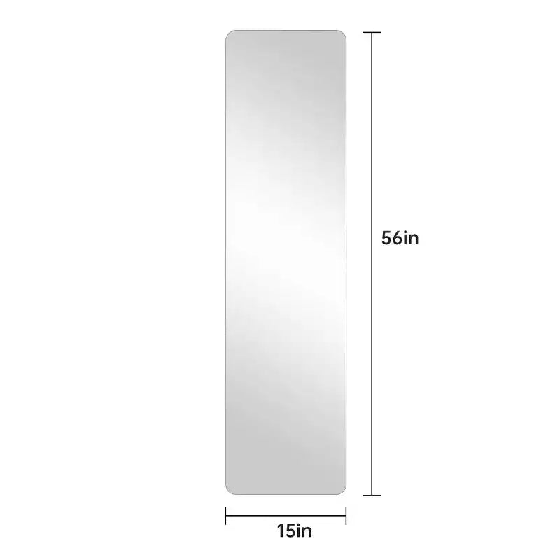 Okak 65*24/60*15/56*15in Espejo de Cuerpo Entero Antiexplosión con Esquina Redonda, Espejo de Pared Moderno de 5mm, Espejo para Guardarropa, Sala de Estar