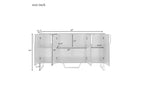 Aparador buffet Zevemomo, mueble de almacenamiento, mesa consola de barra de café con estante ajustable, 4 puertas, negro