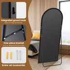 Okak 71*26IN Espejo Rectangular/Arqueado de Cuerpo Entero con Soporte Metálico, Espejo de Pie con Agujeros para Colgar, Espejo de Pared para Vestidor, Tienda de Ropa