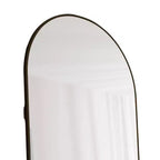 Okak Espejo de cuerpo entero Elegent de 59 x 16,5 pulgadas con marco de aleación de aluminio, espejo arqueado de pie, espejo de suelo para sala de estar, sala de maquillaje, negro