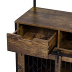Armario de almacenamiento independiente 2 EN 1, vitrina, jaula para perros, perrera para perros pequeños de hasta 18 kg, marrón rústico - ModernLuxe