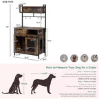 Armario de almacenamiento independiente 2 EN 1, vitrina, jaula para perros, perrera para perros pequeños de hasta 18 kg, marrón rústico - ModernLuxe