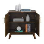 Mueble de almacenamiento de madera Homy Casa con puertas dobles y patas de mediados de siglo, marrón
