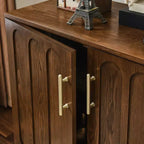 Mueble de almacenamiento de madera Homy Casa con puertas dobles y patas de mediados de siglo, marrón