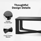 PexFix 50 Mesa de centro moderna rectangular estilo rústico de madera maciza con patas resistentes en forma de cruz, mesa central para el hogar, la oficina, la sala de estar, color negro