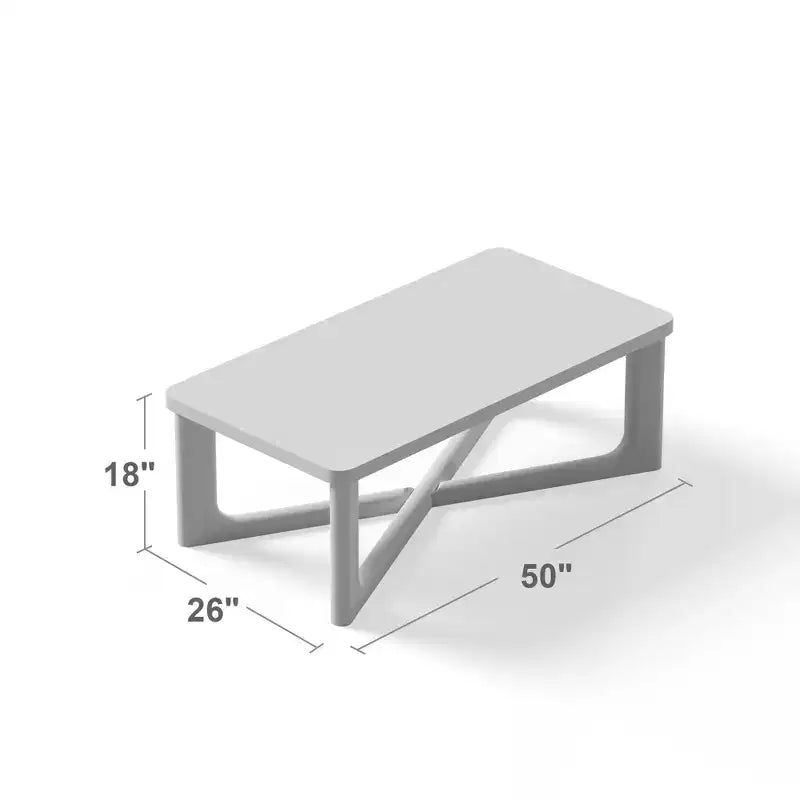 PexFix 50 Mesa de centro moderna rectangular estilo rústico de madera maciza con patas resistentes en forma de cruz, mesa central para el hogar, la oficina, la sala de estar, color negro