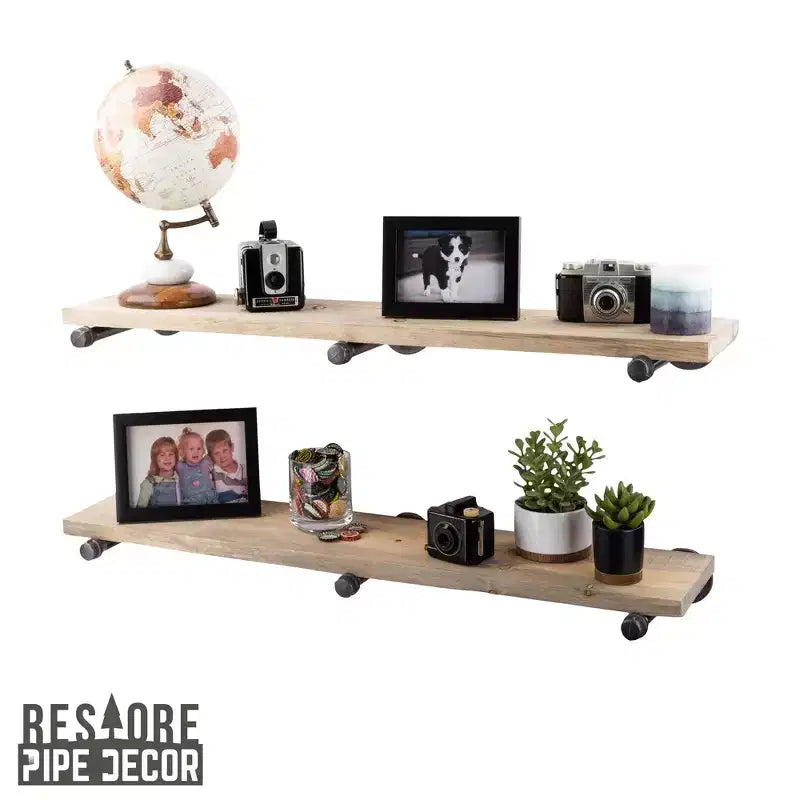 RESTORE Estanterías de 91 cm color Marrón Driftwood con Soportes Rectos