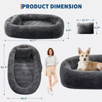 Cama para perros para humanos, para ti y tus mascotas, para dormir la siesta, cama ortopédica lavable de piel sintética para perros, 172 x 110 x 22 cm
