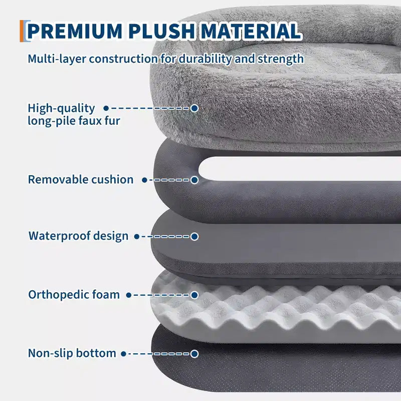 Cama para perros para humanos, para ti y tus mascotas, para dormir la siesta, cama ortopédica lavable de piel sintética para perros, 172 x 110 x 22 cm