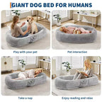 Cama para perros para humanos, para ti y tus mascotas, para dormir la siesta, cama ortopédica lavable de piel sintética para perros, 172 x 110 x 22 cm