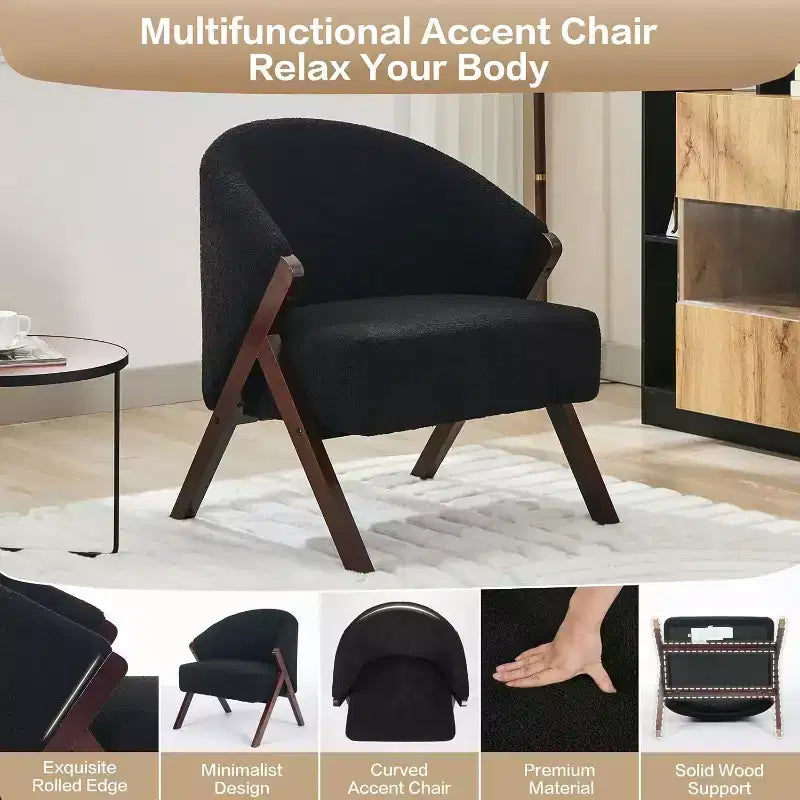 Sillón de estilo moderno, material PU, cómoda silla de lectura acolchada, sofá sin reposabrazos, adecuado para sala de estar y dormitorio