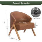Sillón de estilo moderno, material PU, cómoda silla de lectura acolchada, sofá sin reposabrazos, adecuado para sala de estar y dormitorio