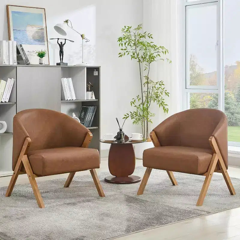 Sillón de estilo moderno, material PU, cómoda silla de lectura acolchada, sofá sin reposabrazos, adecuado para sala de estar y dormitorio