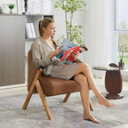 Sillón de estilo moderno, material PU, cómoda silla de lectura acolchada, sofá sin reposabrazos, adecuado para sala de estar y dormitorio