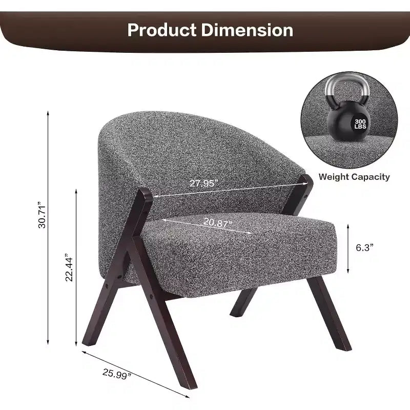 Sillón de estilo moderno, material PU, cómoda silla de lectura acolchada, sofá sin reposabrazos, adecuado para sala de estar y dormitorio