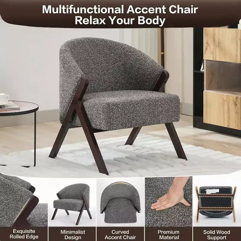 Sillón de estilo moderno, material PU, cómoda silla de lectura acolchada, sofá sin reposabrazos, adecuado para sala de estar y dormitorio