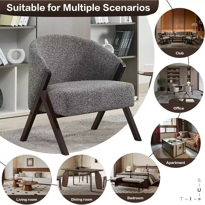 Sillón de estilo moderno, material PU, cómoda silla de lectura acolchada, sofá sin reposabrazos, adecuado para sala de estar y dormitorio