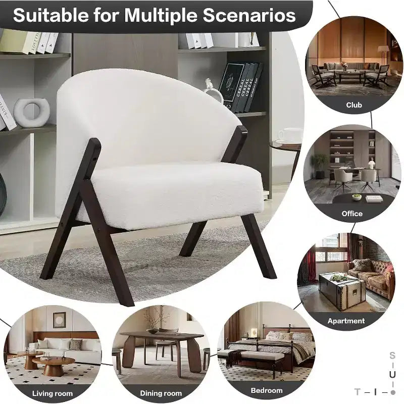 Sillón de estilo moderno, material PU, cómoda silla de lectura acolchada, sofá sin reposabrazos, adecuado para sala de estar y dormitorio