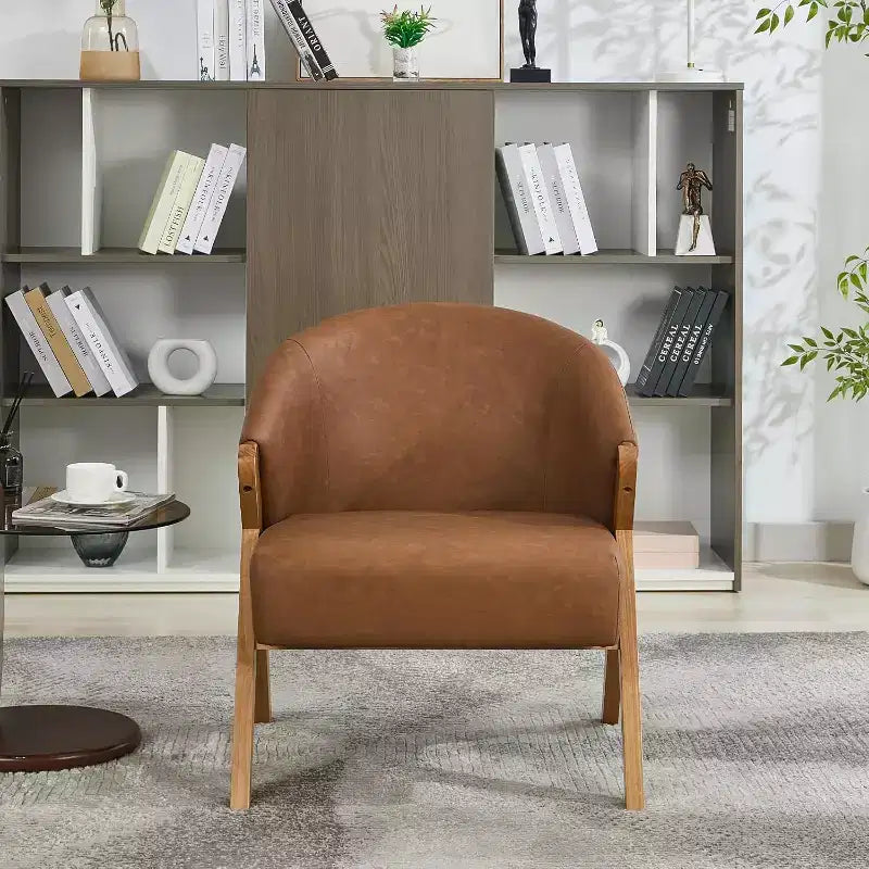 Sillón de estilo moderno, material PU, cómoda silla de lectura acolchada, sofá sin reposabrazos, adecuado para sala de estar y dormitorio