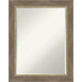 Amanti Art Driftwood Tan Petite Bevel Wood Bathroom Wall Mirror 28.75 x 22.75 in.