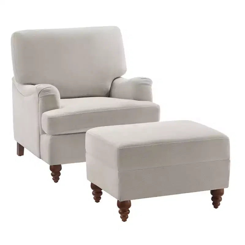 Juego de sillón y otomana tapizados modernos Candor de GDFStudio