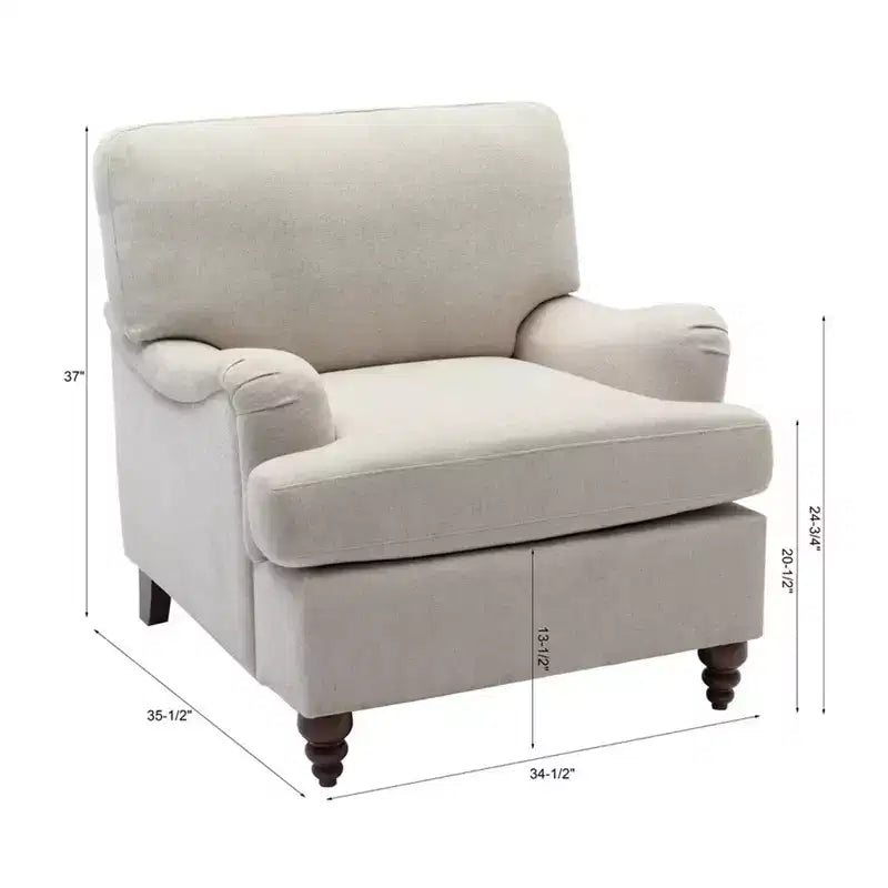Juego de sillón y otomana tapizados modernos Candor de GDFStudio