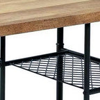 Escritorio Royal Hampton de 47 Pulgadas, Ruedas Industriales, Metal Negro, Madera