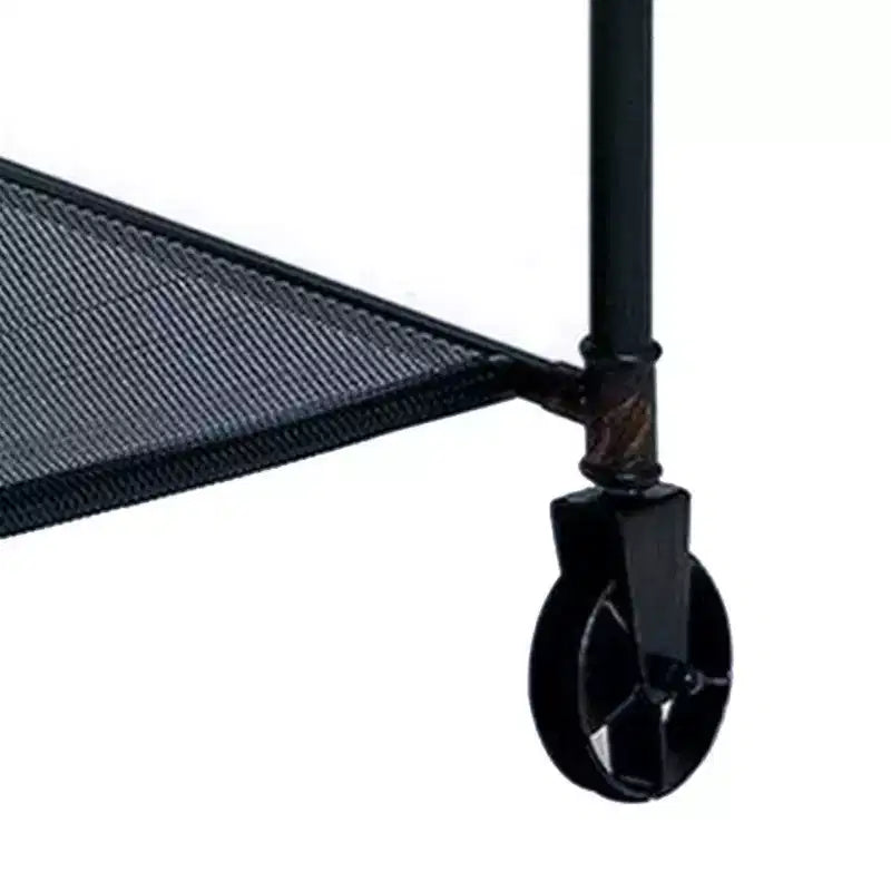 Escritorio Royal Hampton de 47 Pulgadas, Ruedas Industriales, Metal Negro, Madera