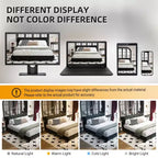 GDFStudio Purvis Modern Chenille Upholstered Platform Bed with Wood Slats and Metal Frame
