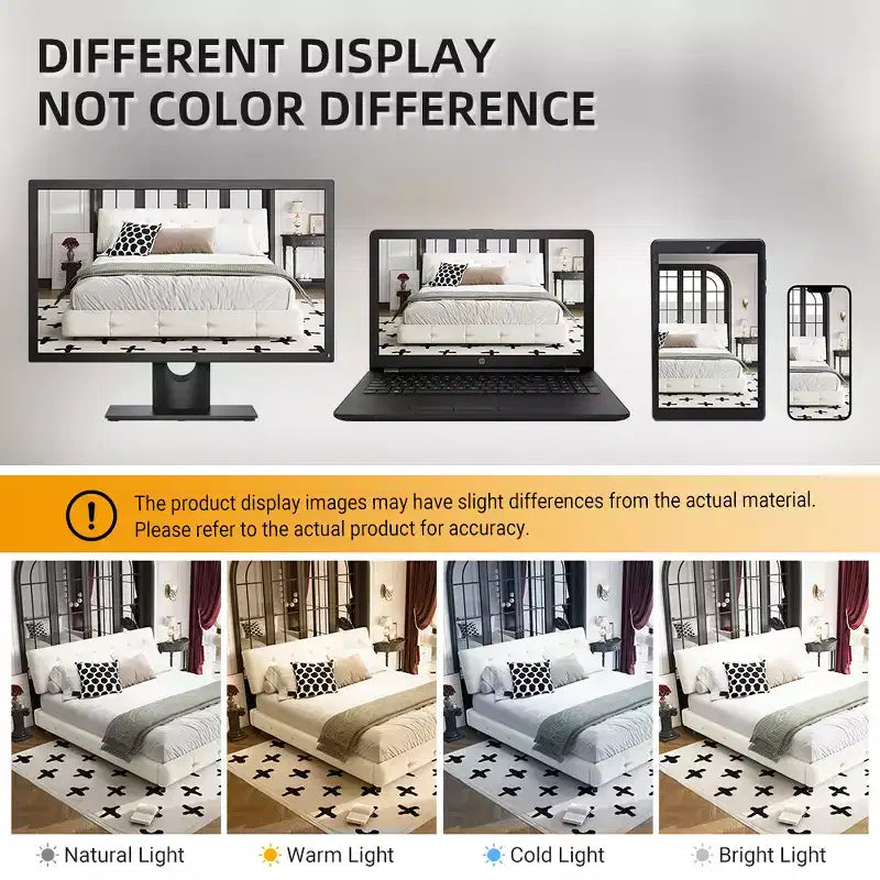 GDFStudio Purvis Modern Chenille Upholstered Platform Bed with Wood Slats and Metal Frame
