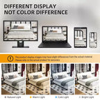 GDFStudio Purvis Modern Chenille Upholstered Platform Bed with Wood Slats and Metal Frame