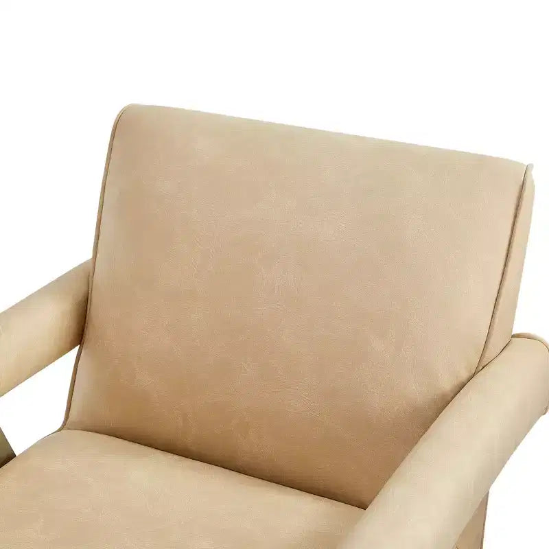 Okak Modern Natural Style Upholstered Armchair with Solid Wood Frame,Reading Leisure Chair for Living Rooms,Relaxation Areas