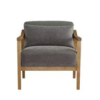 Okak Modern Natural Style Upholstered Armchair with Solid Wood Frame,Reading Leisure Chair for Living Rooms,Relaxation Areas