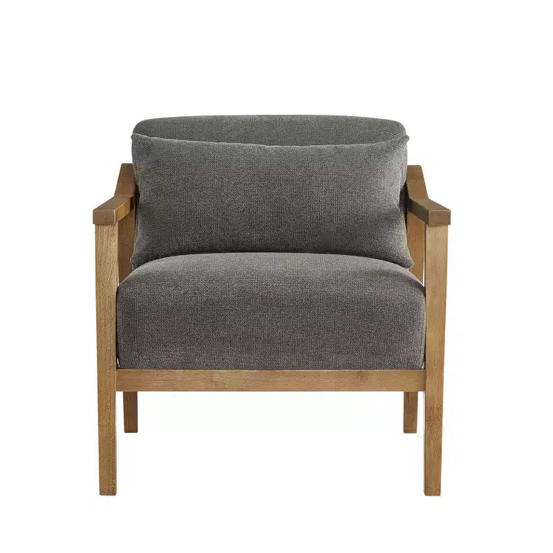 Okak Modern Natural Style Upholstered Armchair with Solid Wood Frame,Reading Leisure Chair for Living Rooms,Relaxation Areas