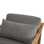 Okak Modern Natural Style Upholstered Armchair with Solid Wood Frame,Reading Leisure Chair for Living Rooms,Relaxation Areas