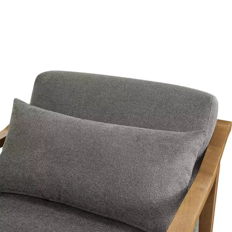 Okak Modern Natural Style Upholstered Armchair with Solid Wood Frame,Reading Leisure Chair for Living Rooms,Relaxation Areas