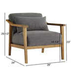 Okak Modern Natural Style Upholstered Armchair with Solid Wood Frame,Reading Leisure Chair for Living Rooms,Relaxation Areas