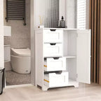 GDFStudio Cass Modern Manufactured Wood Bathroom Storage Cabinet with 4 Drawers and 1 Door