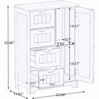 GDFStudio Cass Modern Manufactured Wood Bathroom Storage Cabinet with 4 Drawers and 1 Door