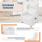Power Lift Recliner Chair, Overstuffed PU Leather Single Sofa with Tall Back & 2 Side Pockets, Adjustable Home Theater Seating for Living Room
