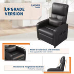 Power Lift Recliner Chair, Overstuffed PU Leather Single Sofa with Tall Back & 2 Side Pockets, Adjustable Home Theater Seating for Living Room
