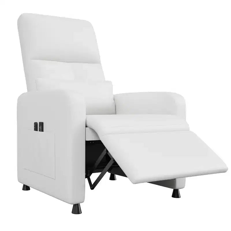Power Lift Recliner Chair, Overstuffed PU Leather Single Sofa with Tall Back & 2 Side Pockets, Adjustable Home Theater Seating for Living Room