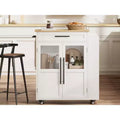 30-Inch Kitchen Island, Mobile Kitchen Cart with Storage Shelves & Cabinet, Stainless Steel Top, Rolling Kitchen Island for Small Spaces
