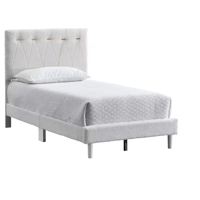 Cama de plataforma de madera color trigo Sinclair de Passion Furniture