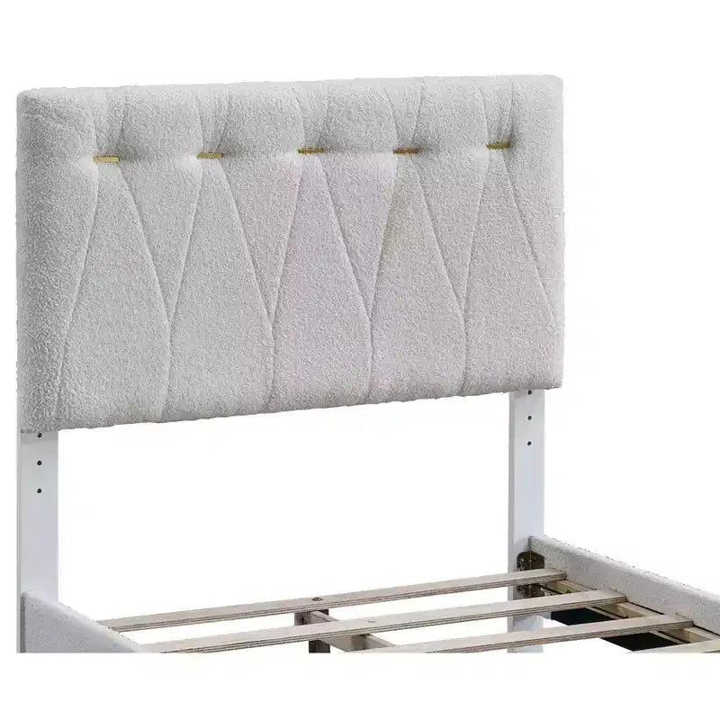 Cama de plataforma de madera color trigo Sinclair de Passion Furniture
