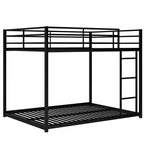 Okak 77.1IN Litera de Metal de Tamaño Completo, Cama Individual con Escalera y Barandilla de Seguridad, Literas para Niños para Dormitorio, Dormitorio, Negro